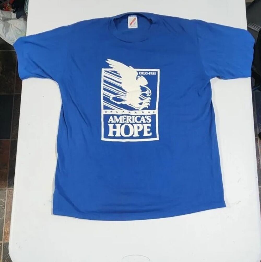 vtg americas hope drug free shirt Eagle Made In Usa